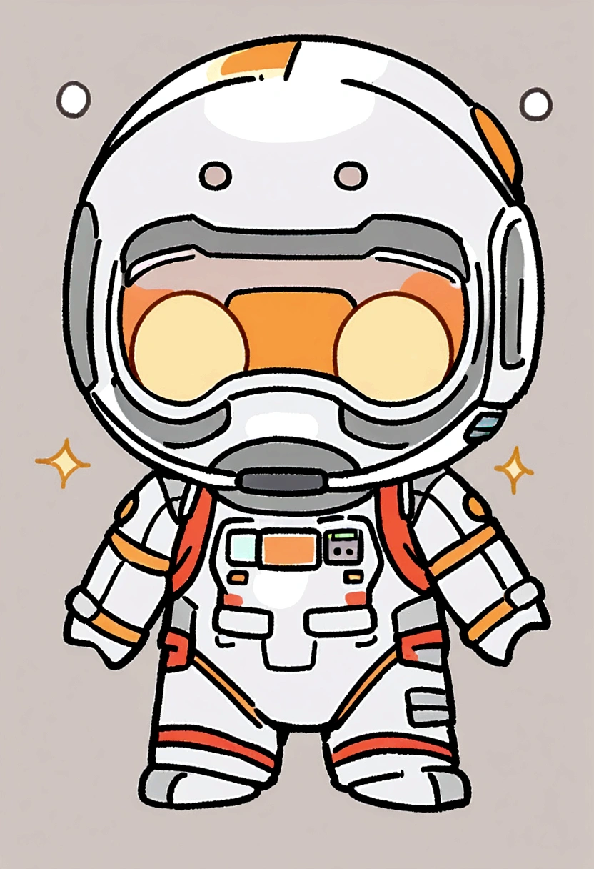 LINE Stickers 「learn」A monkey wearing a space suit、Gray background