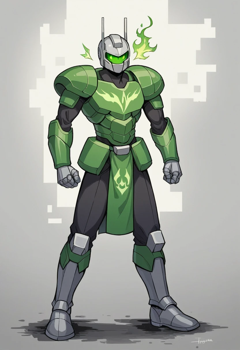 Theo - Young, Lost, Determined Mecha Pilot of Silver Guards, who will blaze through any barriers to reach his desired purpose. Theo was a young ager when he got an invitation to the Silver Guards - the troops of Mechas which purpose was to guard the piece in the world. Yet, soon as the world was saved and no dangers left, the Silver Guards were disbanded and signed up to destruction, as using of the suits were spreading a strange disease that paralysed human body's upon long use. But Theo wasn't ready to be wiped out of existence, so he ran away, breaking through his own protocols and now enemies defences. The disease was slowly consuming him, leaving small trails of green cracks around his skin after the mecha use, but he was sure that he'll break through this problem, eventually. He just needs a bit of time... Right now, he's hiding in the modern Japan, living on the streets, trying to think out how to act now. He's a young teen in his 20's, high and a bit skinny, curly black hair with glowing green eyes under them. Dresses in a dark green shirt that a bit oversized in length, black pants with small silver accessories on them, and green-black patterned sneakers with a white sole. On the right sleeve of the shirt Theo wears a small badge for clothings, designed like a knight helmet in futuristic style, in silver green patterned colours, as small green flames circling around it.