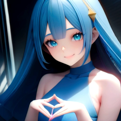 ((masterpiece:1.5)),((Highest quality)),(Ultra-high precision),8K images, Highest qualityのアニメ, Highest resolution,Sharpness, Light blue lace dress, smile, wave hands, Long Hair, hair ornaments
