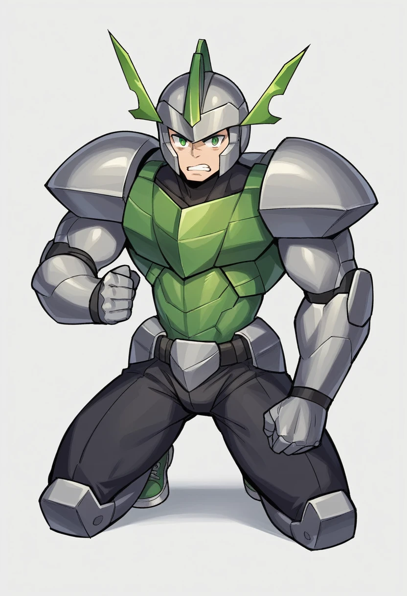 Theo - Young, Lost, Determined Mecha Pilot of Silver Guards, who will blaze through any barriers to reach his desired purpose. Theo was a young teenager when he got an invitation to the Silver Guards - the troops of Mechas which purpose was to guard the piece in the world. Yet, soon as the world was saved and no dangers left, the Silver Guards were disbanded and signed up to destruction, as using of the suits were spreading a strange disease that paralysed human body's upon long use. But Theo wasn't ready to be wiped out of existence, so he ran away, breaking through his own protocols and now enemies defences. The disease was slowly consuming him, leaving small trails of green cracks around his skin after the mecha use, but he was sure that he'll break through this problem, eventually. He just needs a bit of time... Right now, he's hiding in the modern Japan, living on the streets, trying to think out how to act now. He's a young teenager in his 20's, high and a bit skinny, curly black hair with glowing green eyes under them. He's usually dressed in a dark green shirt that a bit oversized in length, black pants with small silver accessories on them, and green-black patterned sneakers with a white sole, when he's not using his mecha armour. On the right sleeve of the shirt Theo wears a small badge for clothings, designed like a knight helmet in futuristic style, in silver green patterned colours, as small green flames circling around it. 