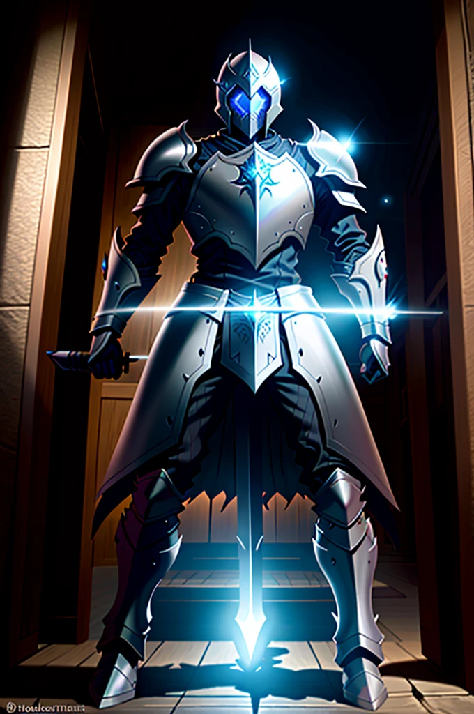 A man in armor holding an Excalibur sword and a Powerful Shield of darkness, powerful boots, pale black armor, evil knight, in monster hunter armor, with Robert Pattinson&#39;s face, similar to Marvel&#39;s Black Knight, very strong, Marvel Hero style, 8K, best qualityer, appearing full body in the image, running on the road.