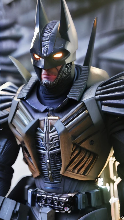 . Transformers, Batman and H.R.Giger&#39;s style, photograph realistic, ultra detailed, Natural light, Light background, photograph, スタジオ照明によるCinematography + Dynamic configuration, 信じられないほどdetailed, sharp, detailed + Exquisite detail + Professional Lighting, Cinema Lighting + 35mm + Anamorphic + Lightroom + Cinematography + Bokeh + Lens flare + Film Grain