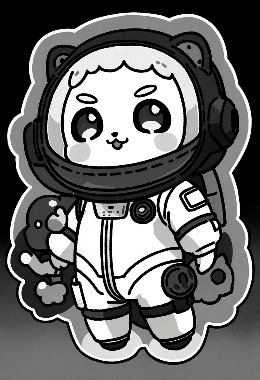 cartoon cat astronaut in space suit holding a gun, cute astronaut sticker art, Are crying,Wearing a space suit, wear spacesuits, 小さなWearing a space suitいる, small astronaut looking up, wearing astronaut outfit, Space Molly, an astronaut, Wearing a spacesuit, astronaut, astronautの衣装を着て, Wearing a space suit, ポートレートアニメastronaut少女, small astronauts、Background Grayscale