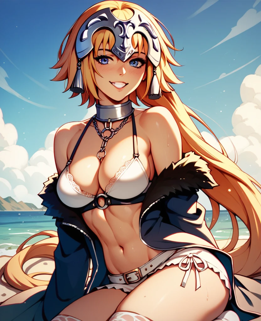 {{nsfw:20.0}},{{{Anime Style:5.0}}},{{Fate Jeanne d&#39;Arc:15.0}},{Blonde},{{{nude:10.0}}},{{Cowgirl penis insertion}},{{No trimmingのウァギナをリアルに描く:10.0}},{{{No trimmingのウァギナを広げて見せる:10.0}}},Spread your legs,sit,bed,No trimming