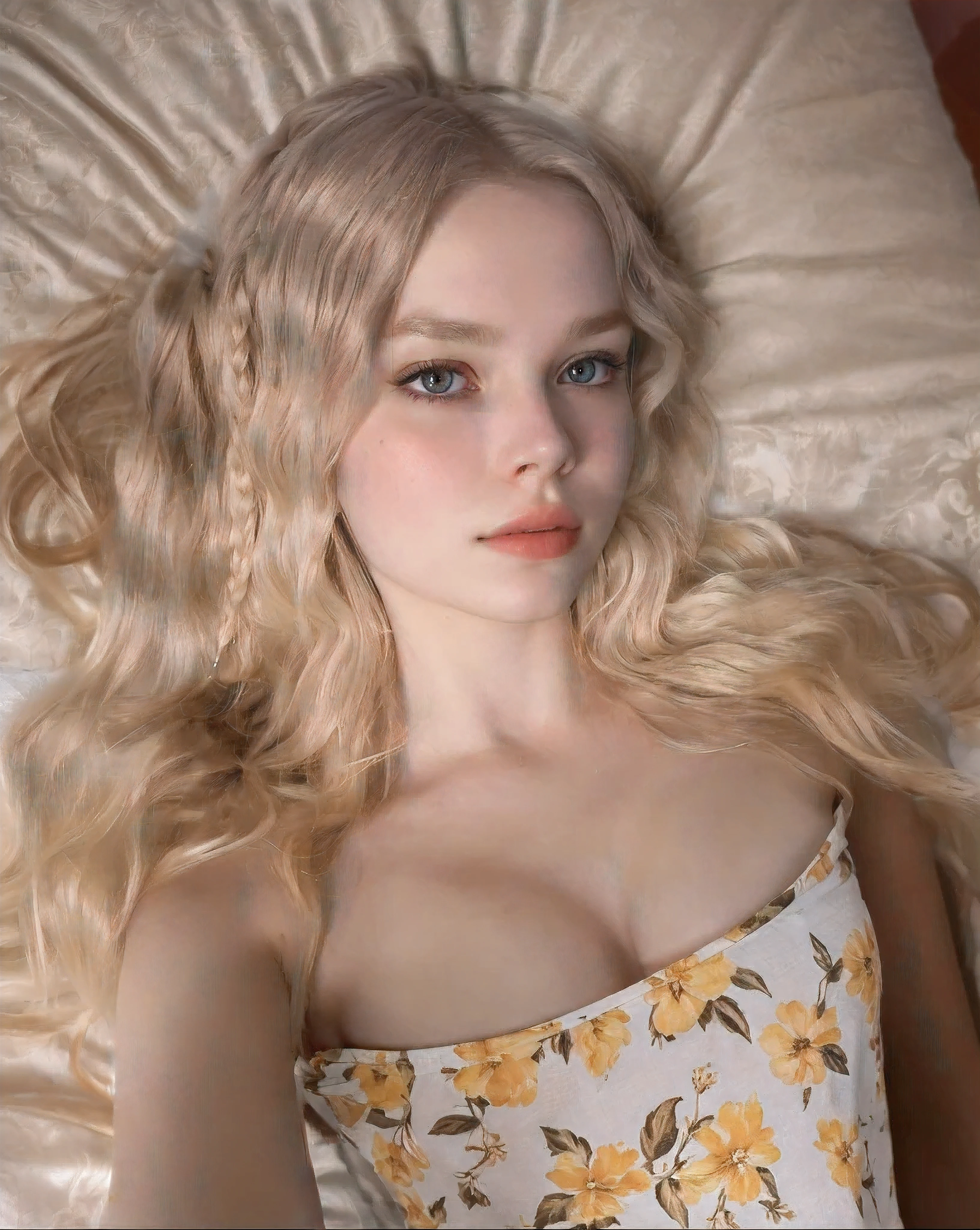 bigger with cleavage, natural skin, natural lightning