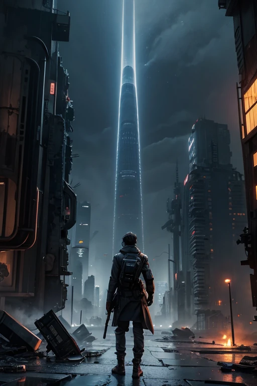 Highest quality、A ruined futuristic city、dim、Surrealism