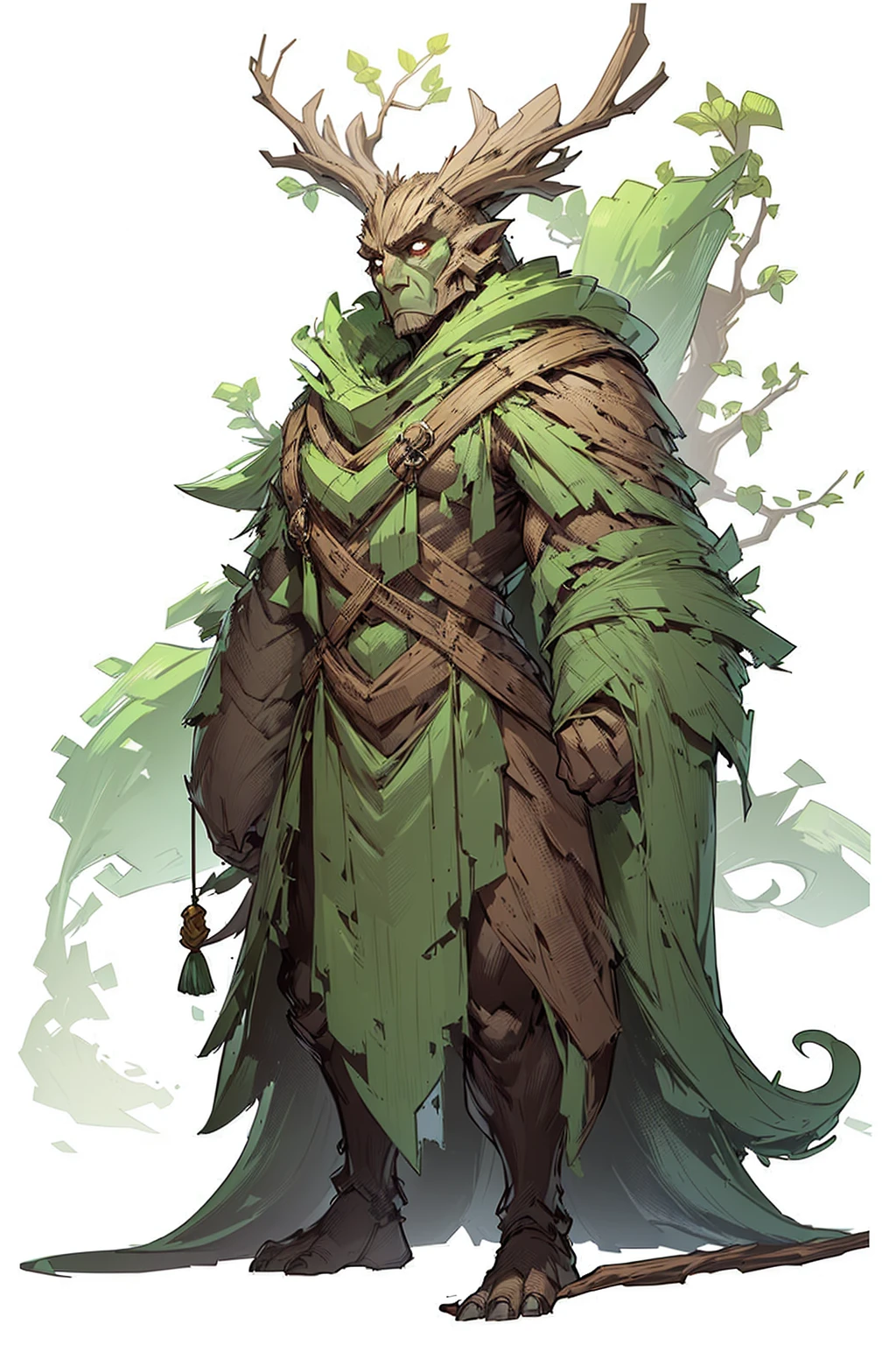 Create a Treeman, strong and powerful hunanoid,  full body in the image,  8K, best qualityer. 