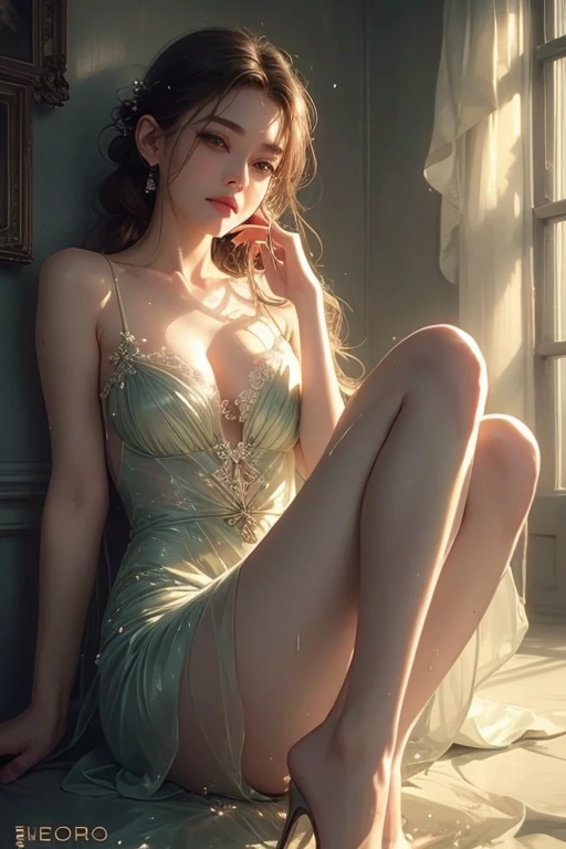 Sensual woman、Beautifully detailed eyes、Beautifully detailed lips、Highly detailed face、Long eyelashes、Graceful appearance、Gothic dresses、Soft lighting、Dramatic Shadows、A calming color palette、Cinematic composition、Photorealistic、(Highest quality) 、4K、8K、High Resolution、masterpiece:1.2)、Super detailed、(Real、Photorealistic、Photorealistic:1.37)、Black panties、Stiletto heels、sit、sensual pose、bold pose、The skin is damp、Sweating、

masochist、blush、Embarrassed、Expressions of ecstasy、Spreading legs with hands、Distorted facial expressions、Tears are flowing、Heavily wet、With water droplets