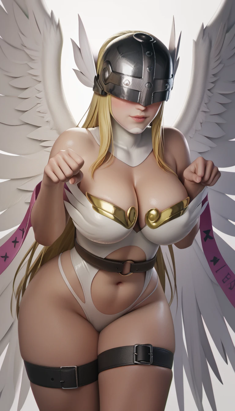 The most beautiful and sexy futuristic cyberpunk girl, blonde hair, green eyes, wearing highly detailed futuristic battle armor, cybernetic angel wings, glowing neon halo, huge gigantic nude tits and nipples exposed, hairy pussy exposed, tons of tattoos and piercings, drenching in lots of cum bukkake style, dripping with lots of cum, laying down in her bed, futuristic graffiti style background, wide camera view, highly detailed background, perfect masterpiece, high quality, high resolution