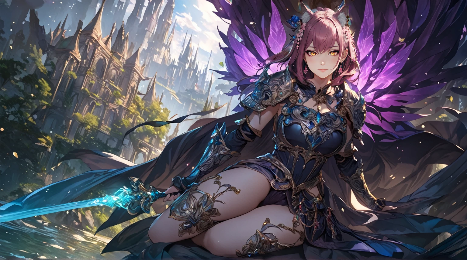 masterpiece, best quality, 1 girl, female focus, solo, Fantasy aesthetics, Highly detailed, shadowverse style