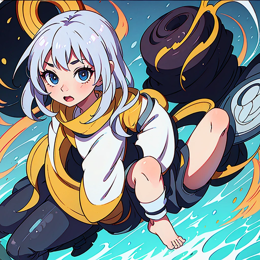 Anime girl wearing battle suit full body