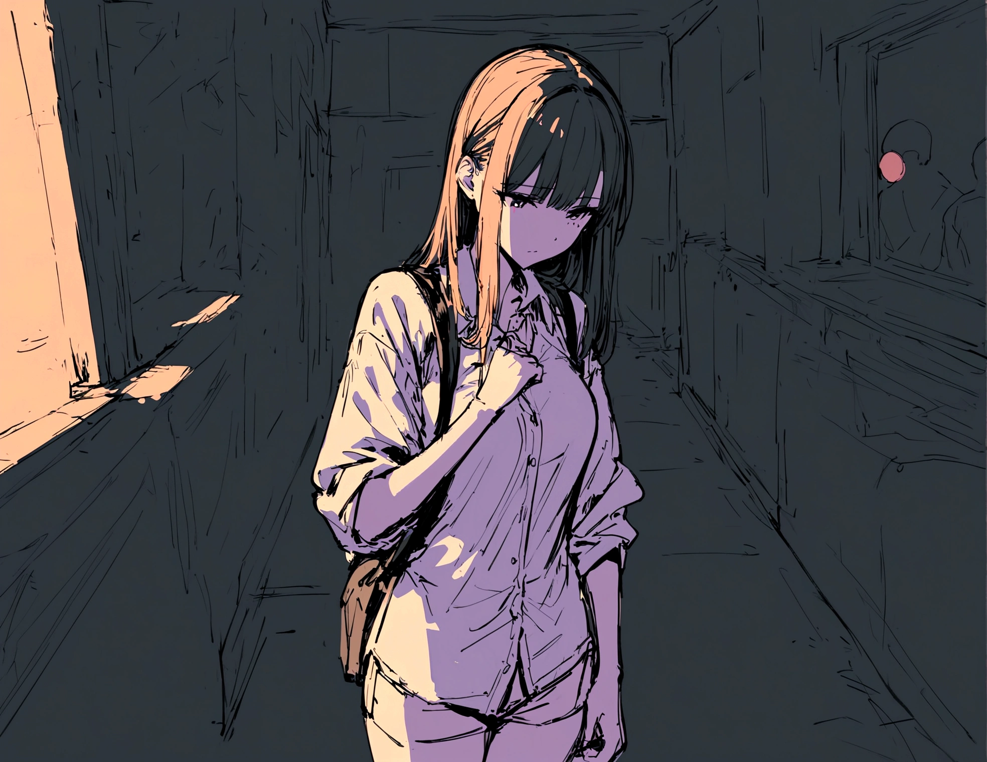 masterpiece,最high quality,Super detailed,High resolution backgrounds,8K,High Resolution,high quality,break,Night view,high school student,Man and woman couple,Lightly dressed Japanese manga style, sketch, Colored pencil.