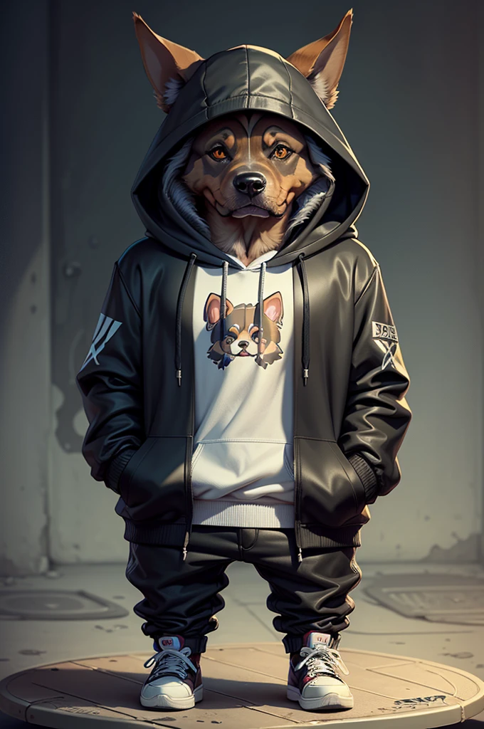 C4tt4stic, Cartoon Doberman dog in a skateboard with a hoodie(Body hair is black、Details of the appearance of the Doberman) X