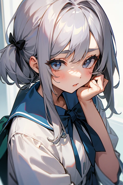 Gray Hair、cute、beauty、high school girl、