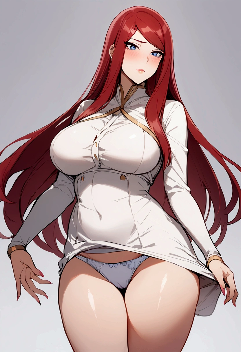 masterpiece, 1 girl,  showing her panties white, kushina