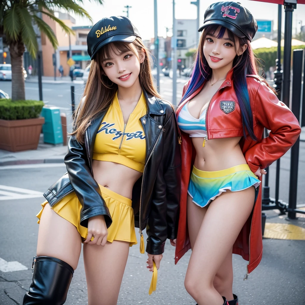 best quality,In 4K,beautiful girl,Swimwear,bikini,Ocean,Wearing a cap cap,gravure idol,Model,smile,highest quality,big breasts,hyper real stick、She has her bangs down,beautiful girl,Maid clotheasterpiece,perfect face,perfect breasts,long hair,Outstanding style,stimulating,Cute outfits,Horny girl,double eyelid,Naughty Girls,Erotic and cute,mini skirt,ribbon on uniform,colorful hair color,yellow eyes,leather jacket,horny girl,Knee-high boots,
Colorful,multicoloured,future fashion,smile,,zipper bra,Multicolored clothing