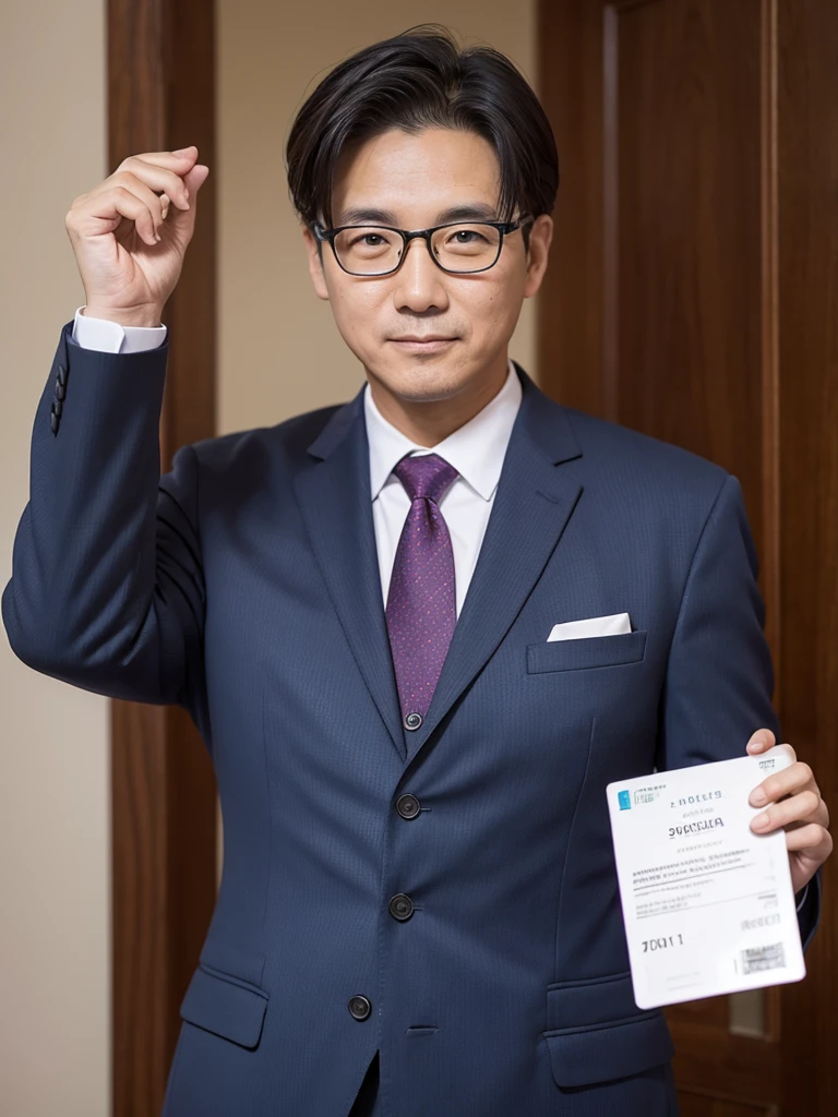 Middle-aged men, scholar, suit, ID photo