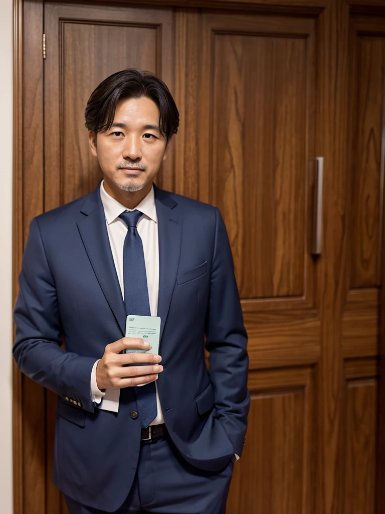 Middle-aged men, scholar, suit, ID photo