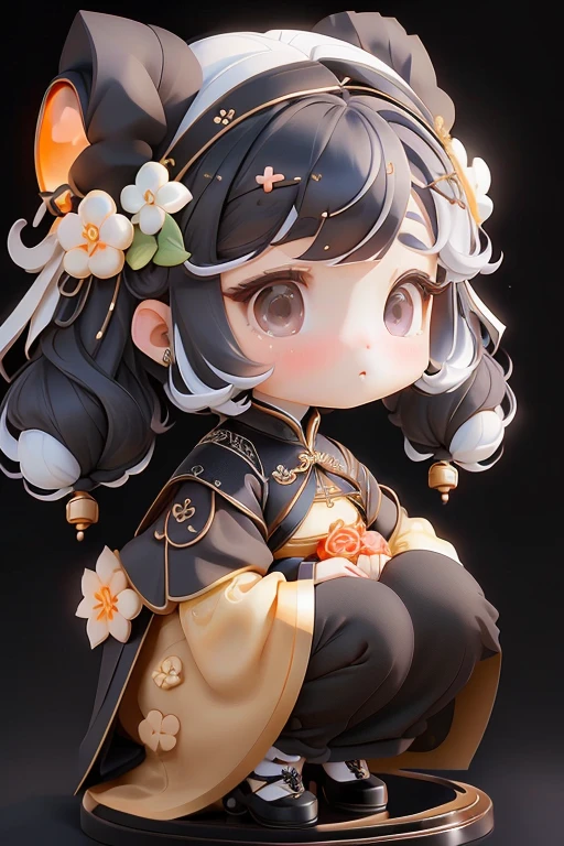 With a girl, 、amber, , Medium Pastel Black White, Luxury Fabric, Dithering, Widespread,Viewer Lucky Brown,Ao dai dress、、There are no protrusions on the head、There are no protrusions on the head