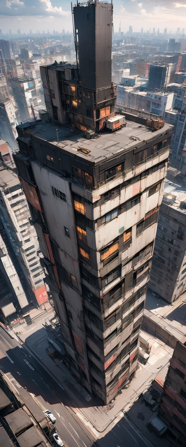 ((masterpiece, Highest quality, High resolution)), ((Highly detailed CG integrated 8K wallpaper)), Standing on top of a skyscraper女性の後ろ姿, Special forces await the signal to charge in., Standing on top of a skyscraper, Standing on the roof, Standing on the roof, Overlooking the modern city, Walk over a small city, Sitting on top of a skyscraper, mirror's edge in russia, Urban rooftops,