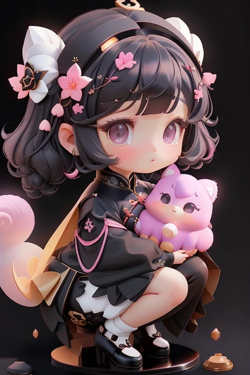 With a girl, Little、amber, , Medium Pastel White, Luxury Fabric, Dithering, Widespread,Viewer Lucky Pink,Ao dai dress、、There are no protrusions on the head、There are no protrusions on the head、hat,high quality、high resolution、Ultra delicate、Cute big eyes beautiful cute