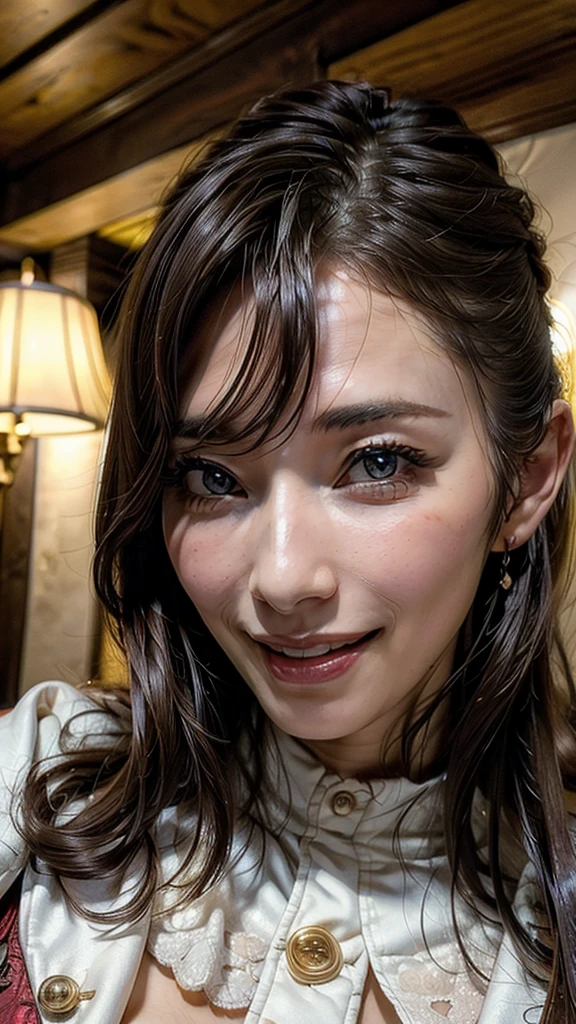 (high quality , Super detailed:1.2 ) , (Highly detailed beautiful face:1.4), ((Highest quality)), ((masterpiece)),((realistic:1.4)),smile ,beautiful woman, (be familiar with), perfect face、(8K, highest quality, masterpiece:1.2),(ultra high resolution:1.0),((Natural big breasts:1.2))