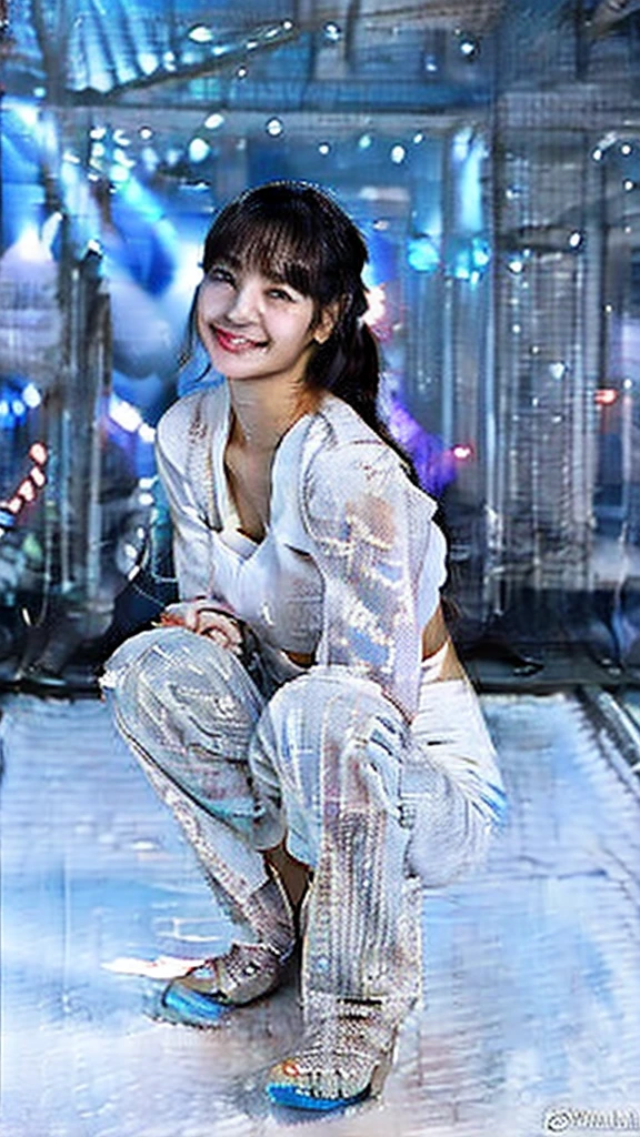 A beautiful woman standing on a snowy mountain at night wearing a pure white thin kimono that shows little skin.,(((In the moonlight of a blizzard, a snow woman looking good in a plain white kimono is squatting down, staring at me.))),Full body shot from high up in the sky,best image quality,professional angle of view,Exceptional detail,Super high resolution,realistic:1.4),high detail,focus on details,1girl concentrated in high concentration,long hair,delicate and beautiful face,white small string bikini,Long limbs and slim waist like a model,White Pin Heels,The best smile with raised eyebrows and corners of the mouth,
