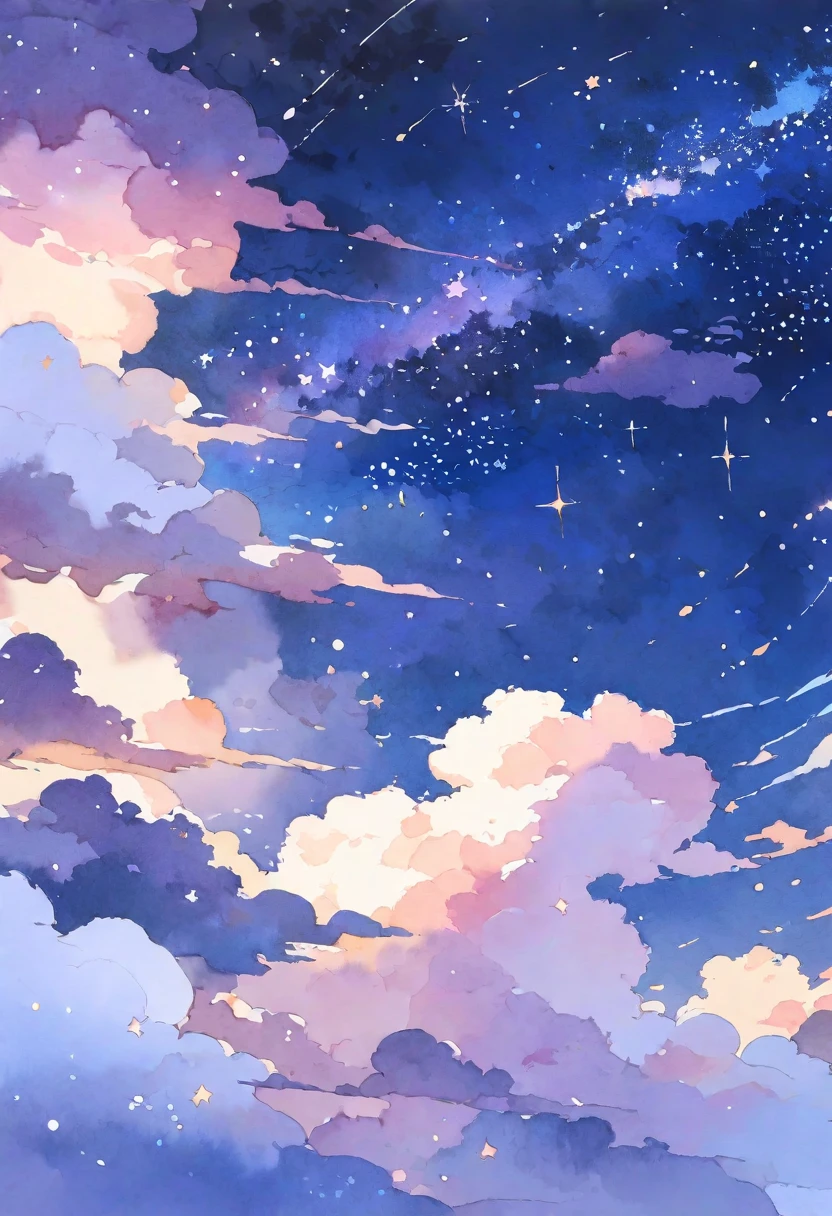 Watercolor ,
Starry Sky