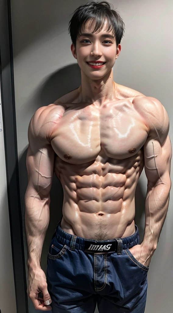 slim and muscular, Muscular Abs