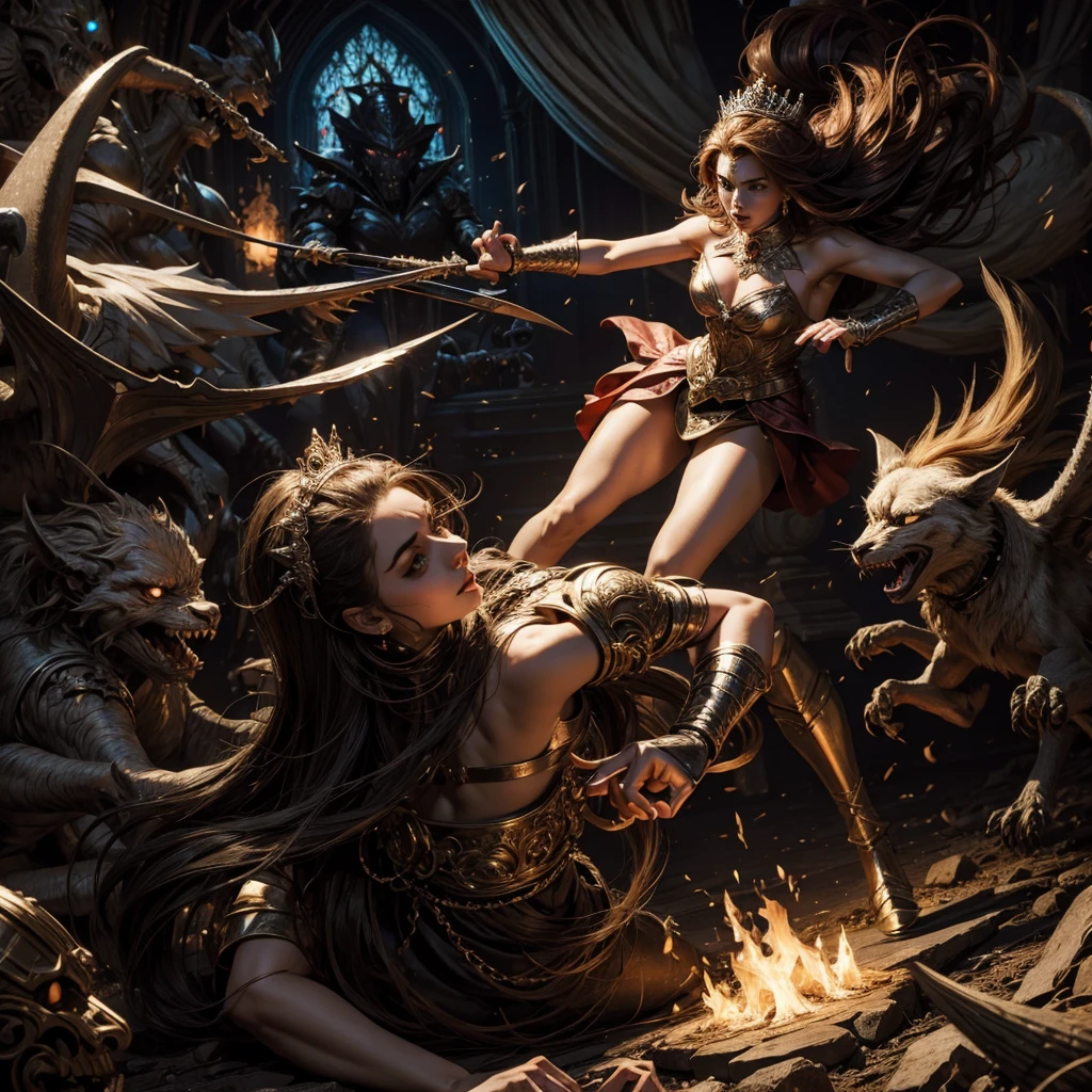 Princess fights against demons