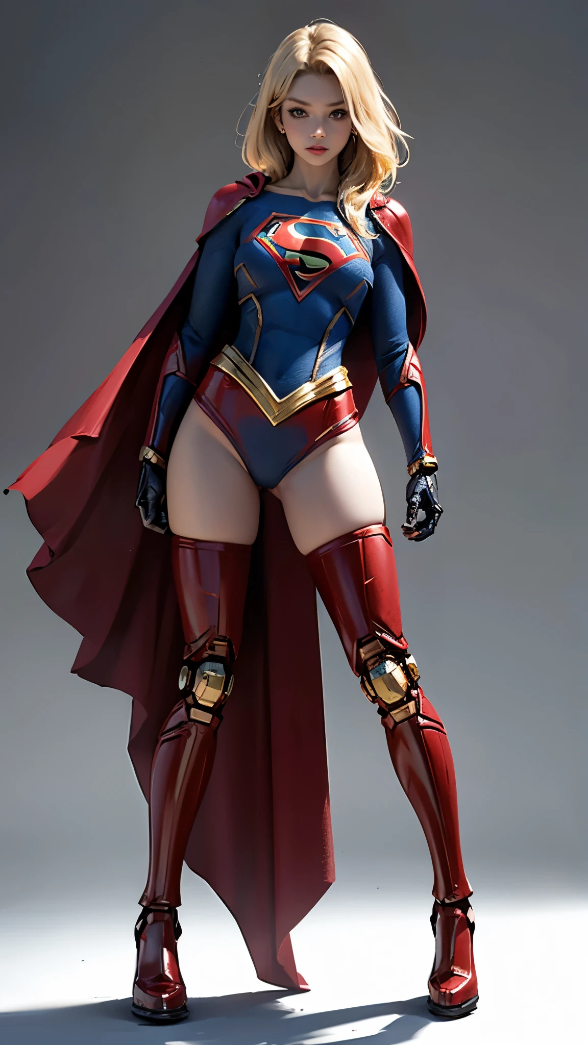 Supergirl、woman、22 years old、woman体型、Large Breasts、Blonde、Mechanical Suit、