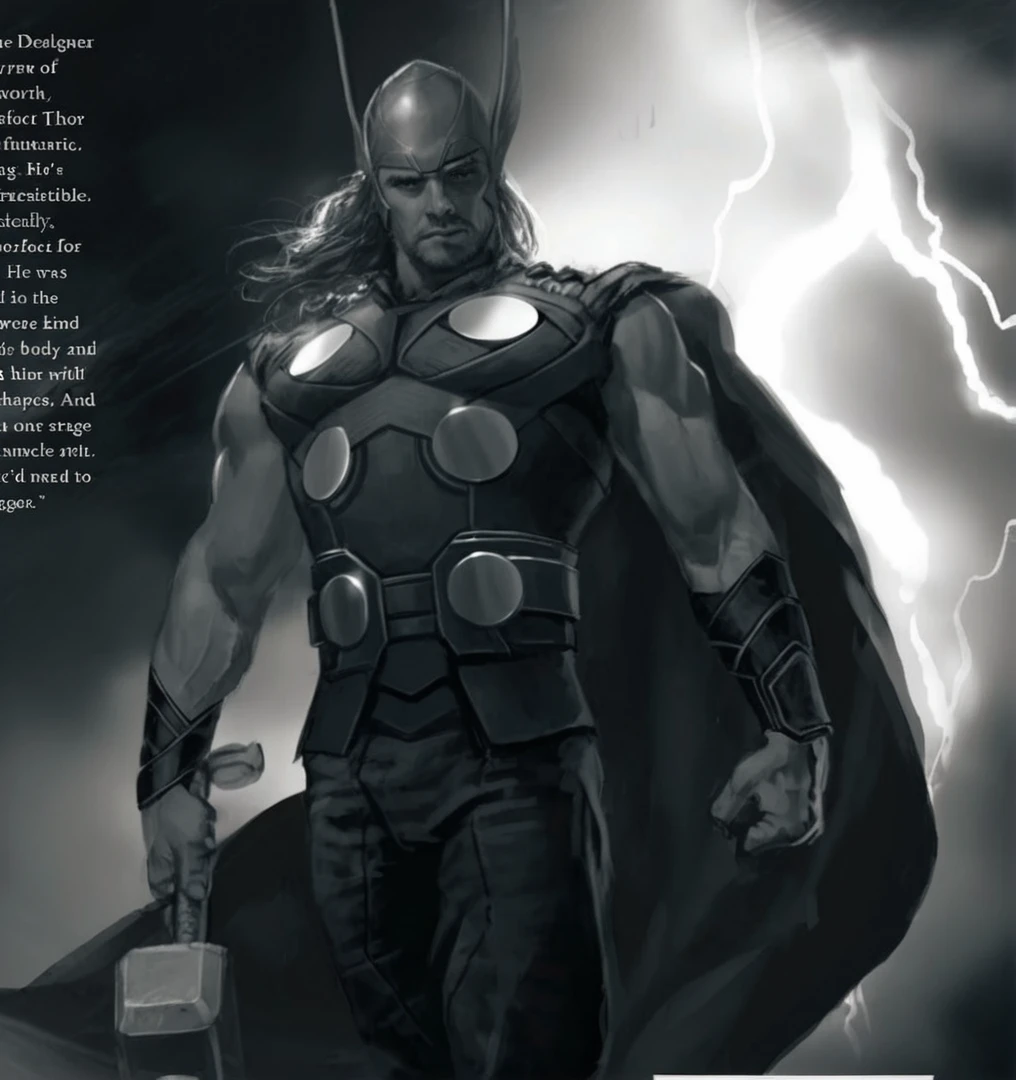 THOR THOR is the God of Thunder and is the first to appear in the avengers, black THOR, the God of Thunder, God of Thunder, Marvel concept art, THOR, Mill, from the avengers, inspired by Johannes Helgeson, inspired by Paul Pelletier, THOR 2 marvel film, inspired by Ryan Barger, fan art, Drew Struzan Inspiration