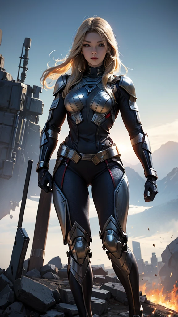 Mighty Thor、woman、22 years old、woman体型、Large Breasts、Blonde、Mechanical Suit