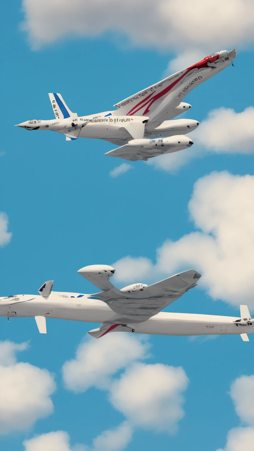 Girl Flying in the Sky、White Airplane
