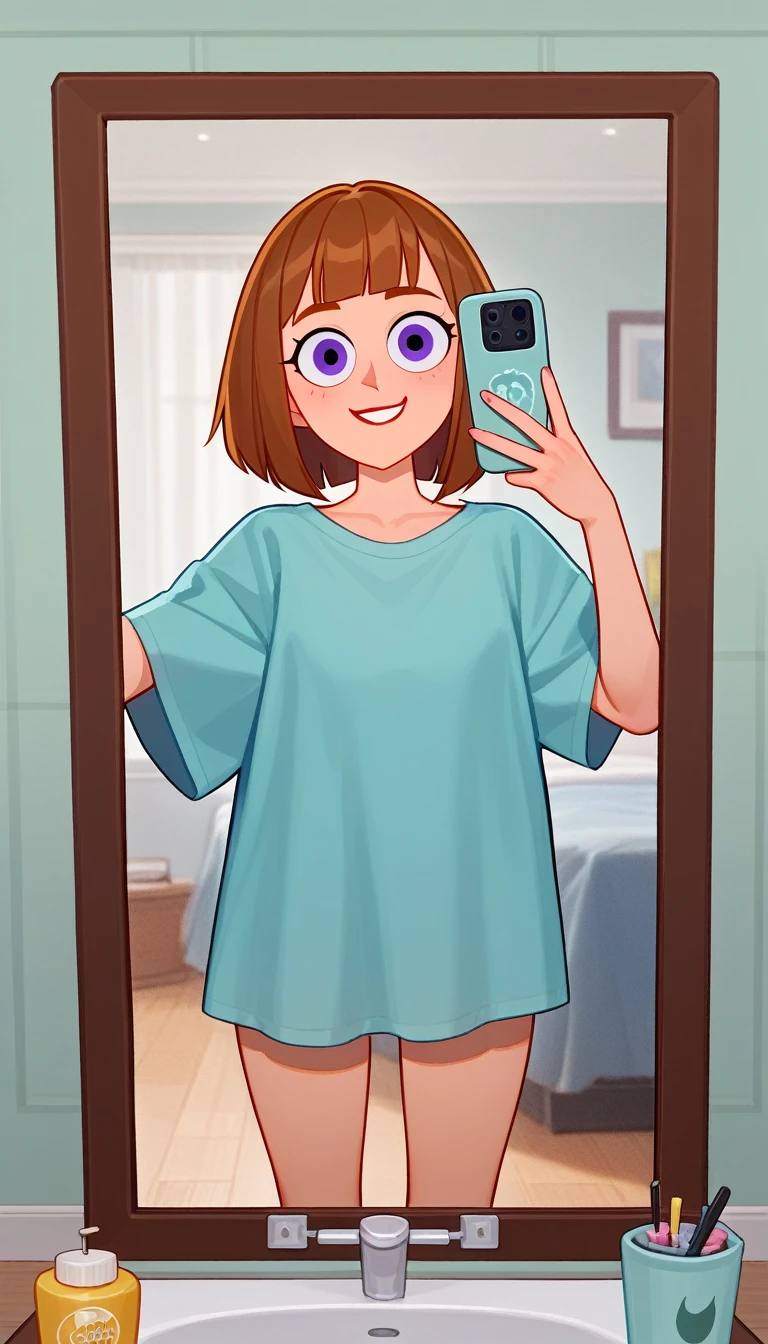 NSFW maddie fenton, official artwork, Best quality, sending a sultry mirror selfie