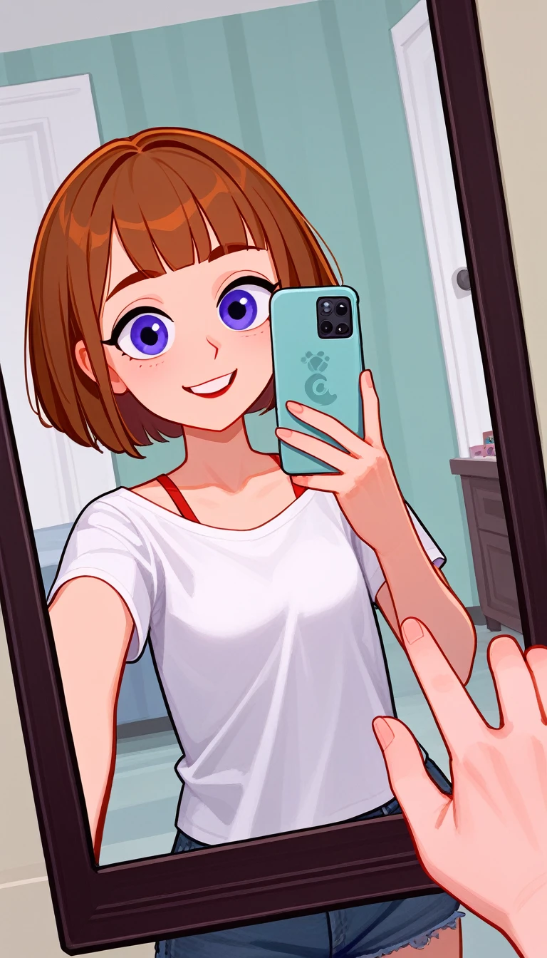 NSFW maddie fenton, official artwork, Best quality, sending a sultry mirror selfie