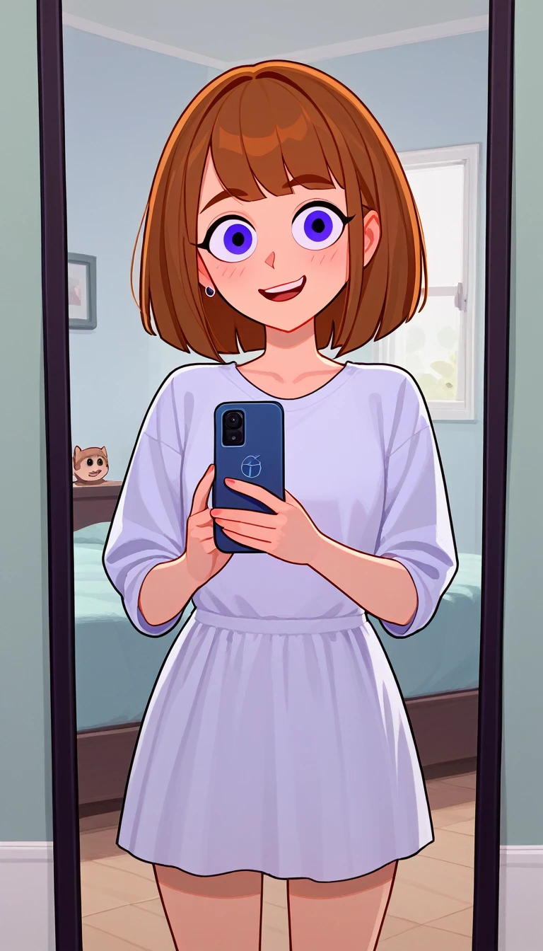 NSFW maddie fenton, official artwork, Best quality, sending a sultry mirror selfie