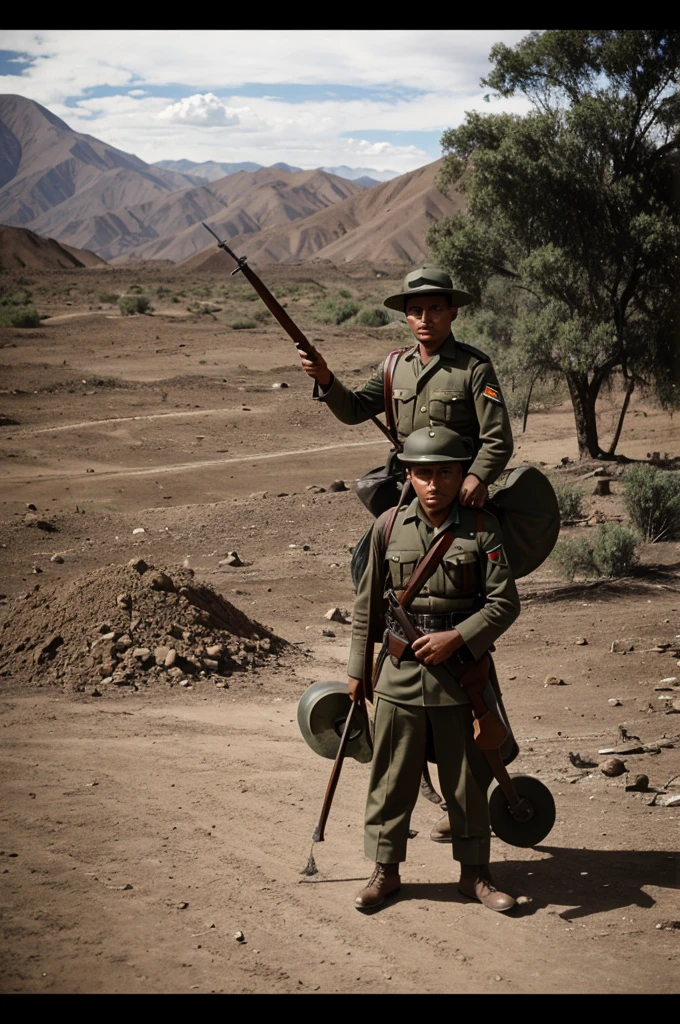 Images of the Bolivian army of 1930 preparing for the Chaco War
