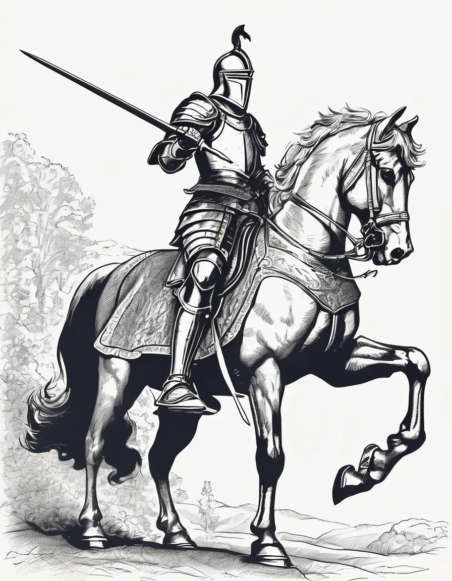 Drawn image of a drawn knight , Simpler