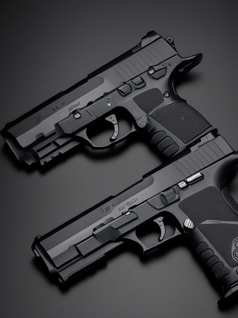A dark pistol. Just a pistol.