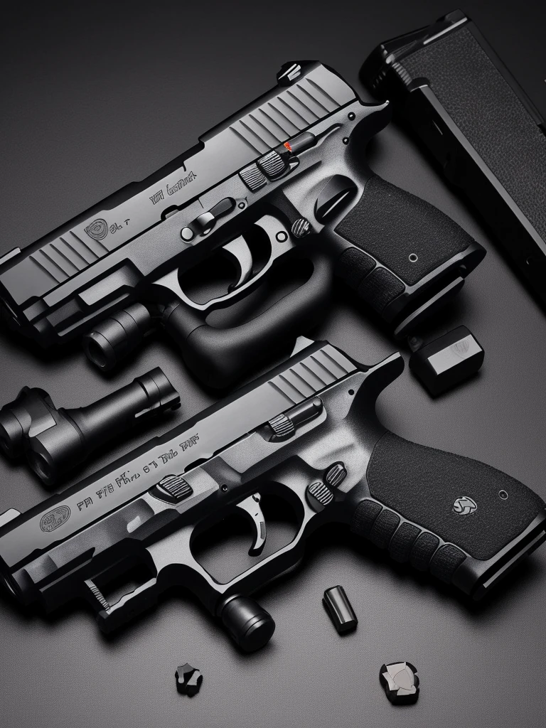 A dark pistol. Just a pistol.
