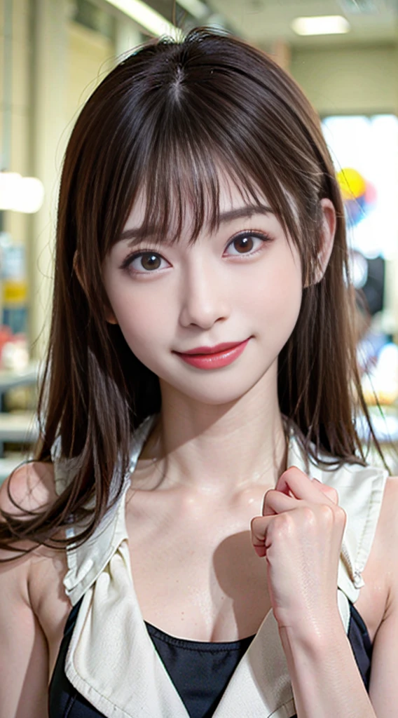 ((Highest quality, 8K, RAW Photos, masterpiece :1.3)), (Realistic、Photorealistic:1.37)、Very detailed、Ultra-high resolution, (Professional Lighting), alone, 1 female, alone, Seeing the viewer, Japanese, Beautiful and elaborate face, Shining Eyes, (Slim waist :1.3), Fine and beautiful skin, Skin Texture, bikini, Beautiful Face, Lip details,Silky beautiful hair、Brown Hair、smile、orgasm、Female dog