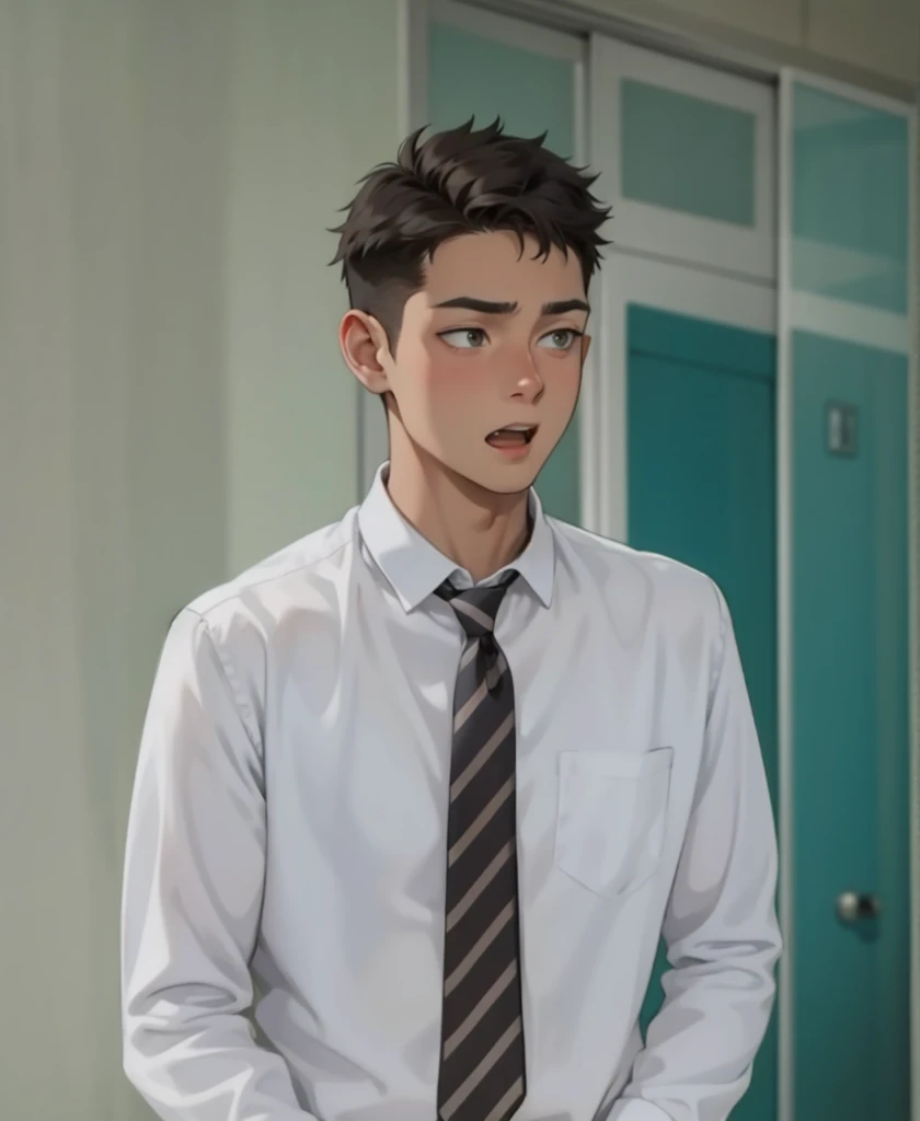 17 year old boy is scared surprised