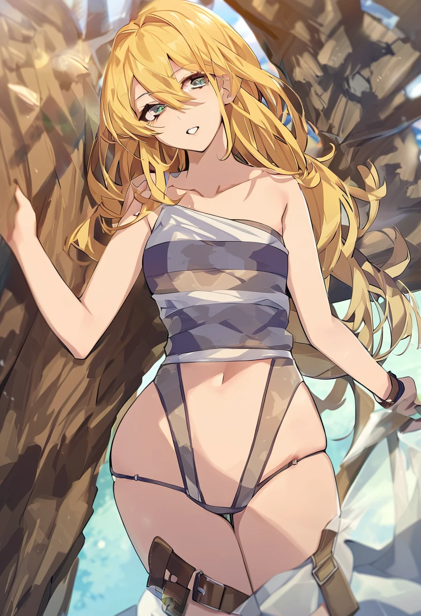 Beautiful blonde cpwboy woman