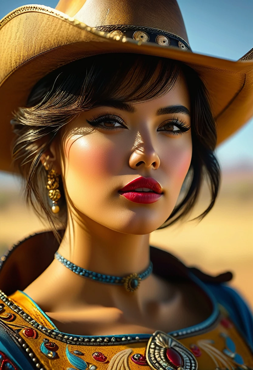 ((Extreme Wide Shot,cowboy shot, Deep Focus, Eye Level Shot)), Realism, , Rim Lights, Rim Lighting, Rim Light, Natural Lighting, Sunlight, Volumetric Lighting, Volumetric Light, Volumetric, ((high quality:1.2, masterpiece:1.2)), absurdres, high resolution, (8k resolution), 8k, 8kres, 8k res, high details, detailed and intricate, intricate details, high intricate details, absurd amount of details, ((looking at viewer)), upper body, detailed face, short hair, beautiful woman, Empty golden tray