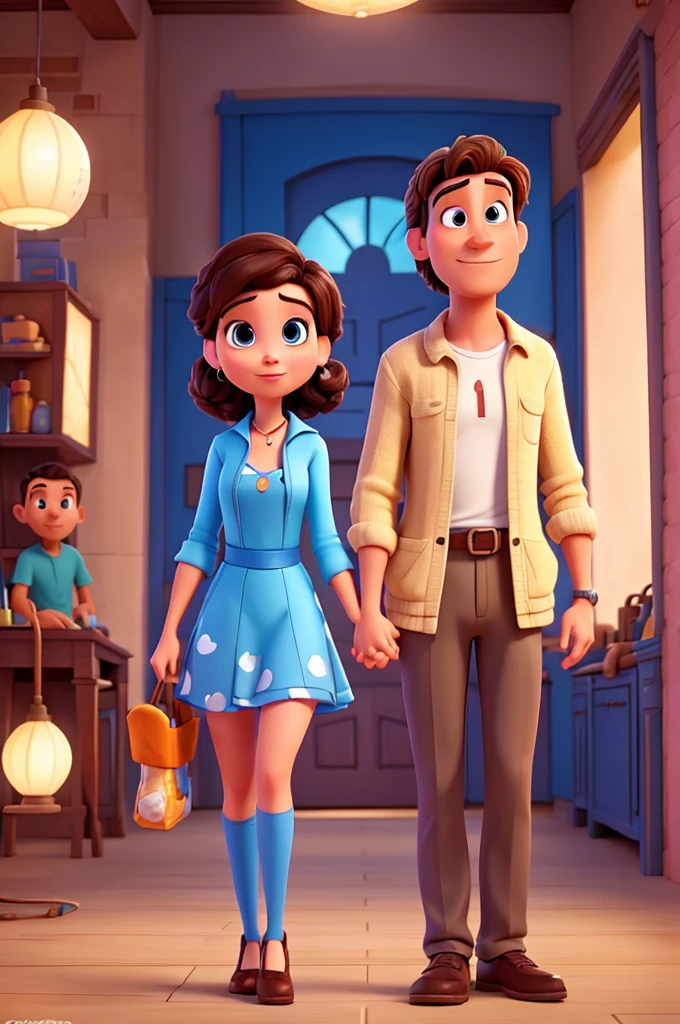 couple of man and woman in Disney Pixar style, high qulity, best qualityer