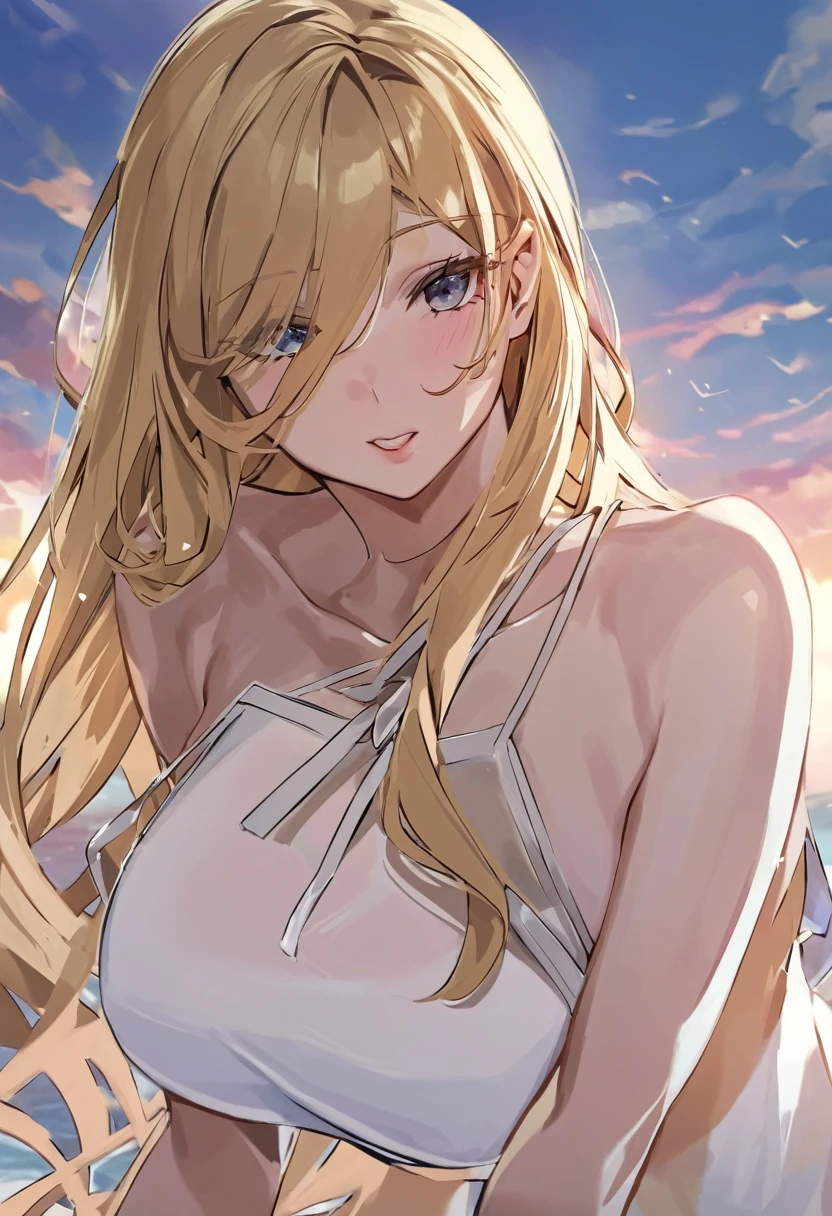 Beautiful blonde cpwboy woman