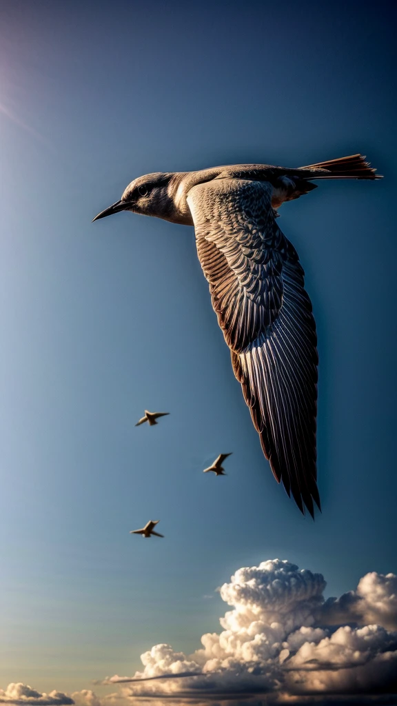 Bird flying in sky wallpaper for phone 