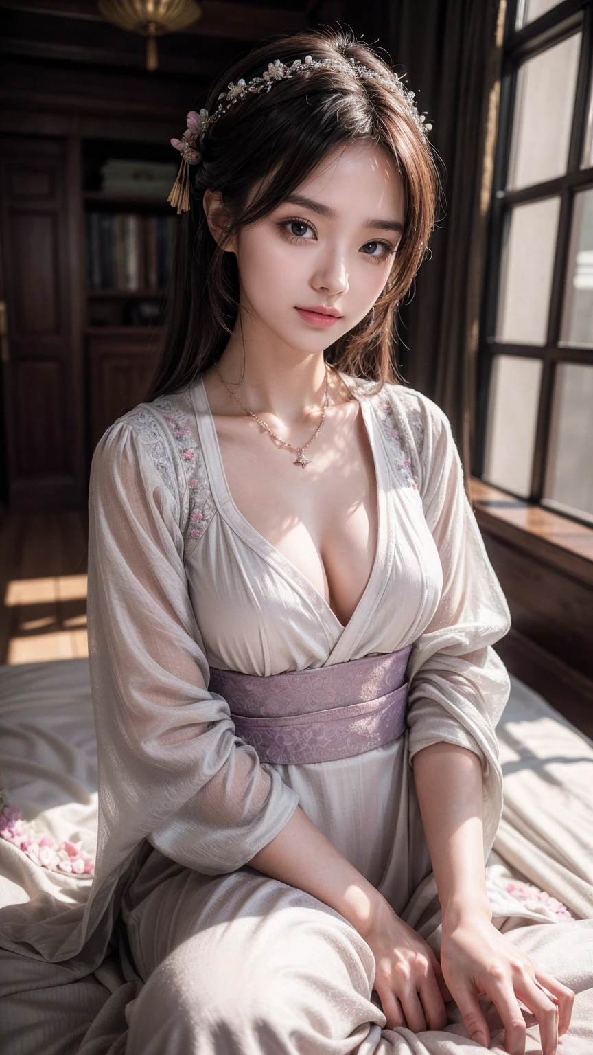 8k, masterpiece, RAW photos, best quality, realistic, extremely detailed CG unity 8k wallpaper, depth of field, Cinematic Light, lens flare, ray tracing, (very beautiful face, beautiful lips, beautiful eyes), A face with intricate details, ((highly detailed skin), 1 pretty girl top quality photo, ultra high resolution, (actually:1.4),Beautiful woman with a slender body:1.4, Distinct abs:1.4, on the island,ultra fine face,exquisite eyes,double eyelid,(((nude))), spread your legs,possession_,head, head 장식,hair bun,