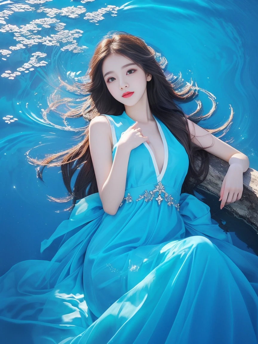 Where angels descend from the sky Beauty Photo style Blue Pond Real Highest quality masterpiece